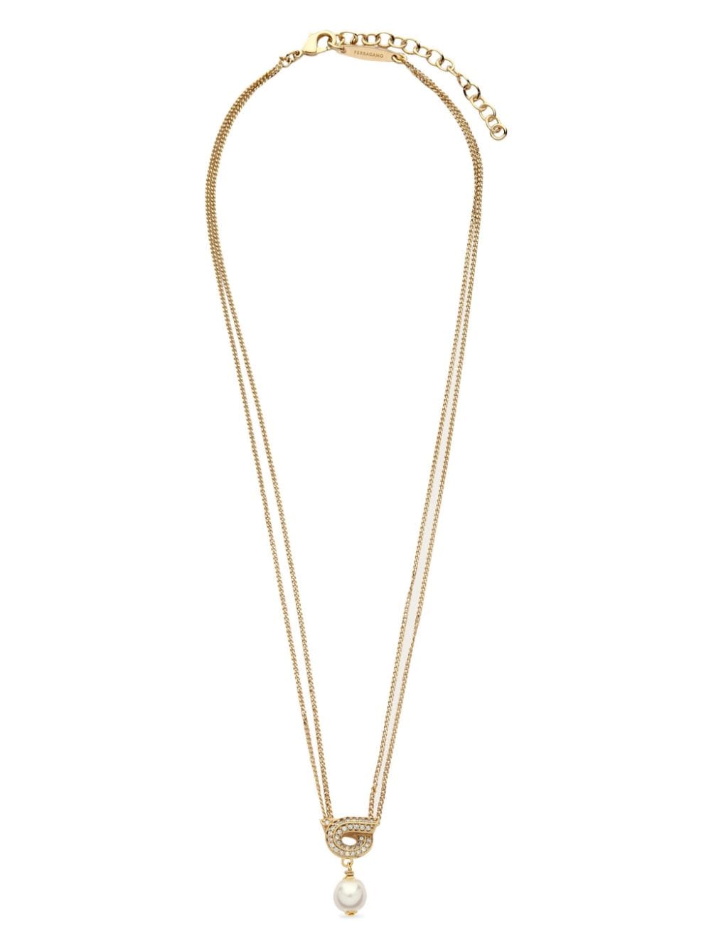 Ferragamo Gancini Halskette mit Perlenanhänger - Gold von Ferragamo