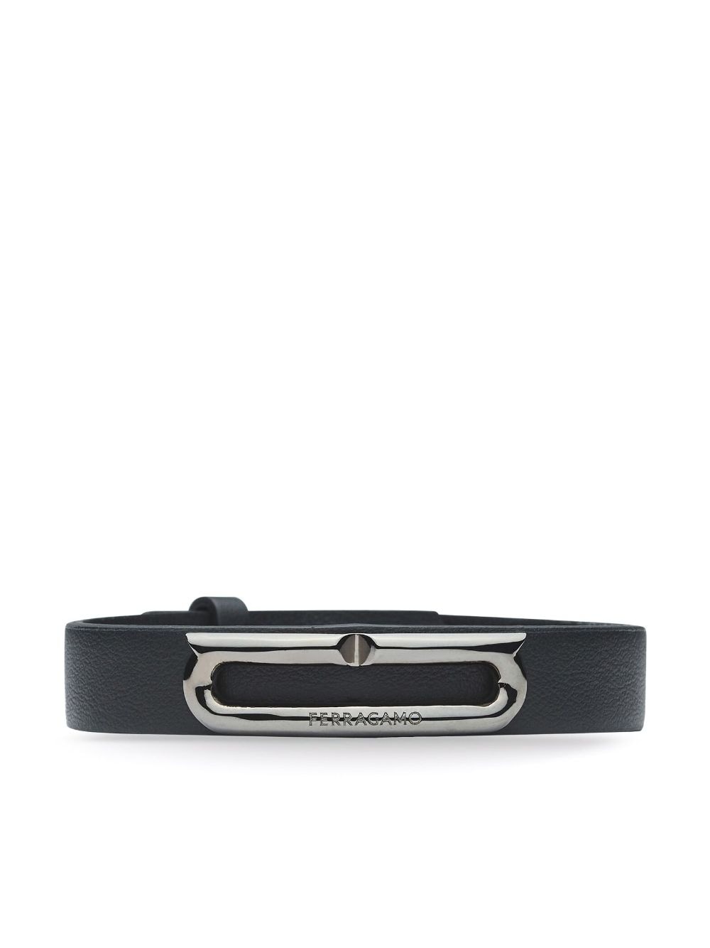 Ferragamo Lederarmband mit Gancini-Schild - Schwarz von Ferragamo