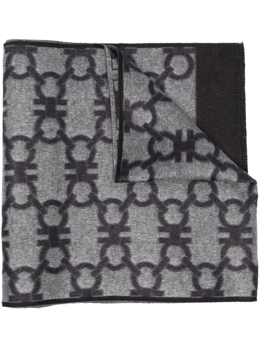Ferragamo Schal mit Gancini-Muster - Grau von Ferragamo