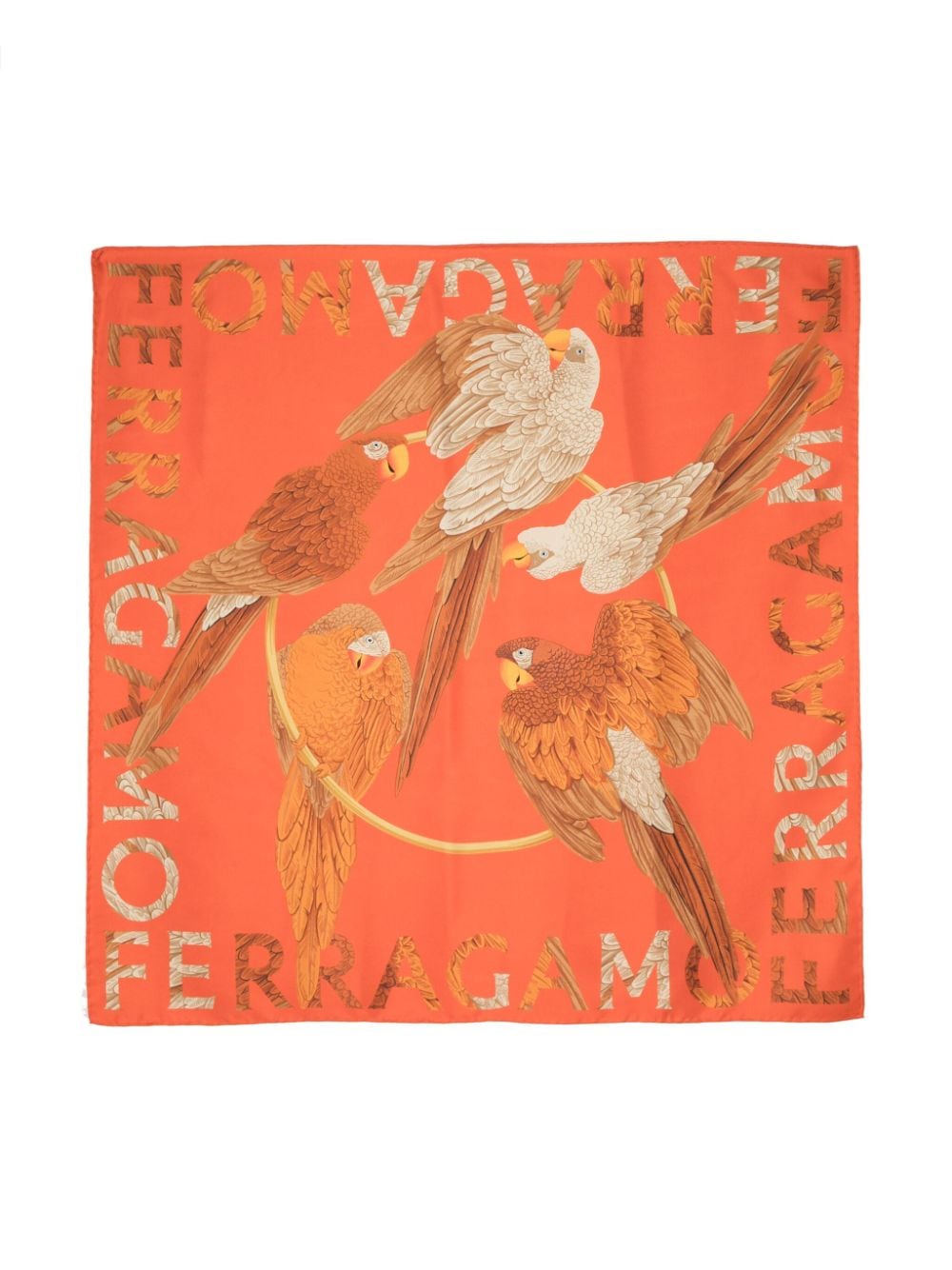Ferragamo Schal mit Papagei-Print - Orange von Ferragamo