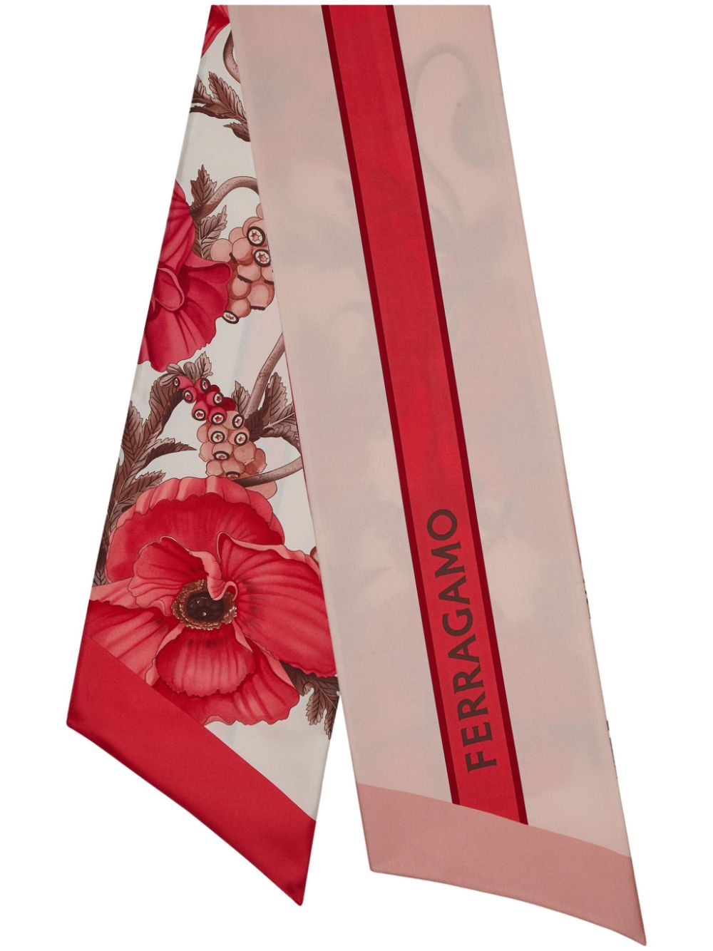 Ferragamo Seidenschal mit Blumen-Print - Rosa von Ferragamo