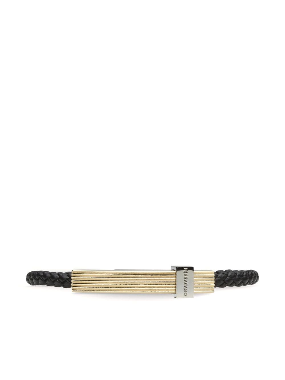 Ferragamo Geflochtenes Armband mit Logo-Gravur - Schwarz von Ferragamo