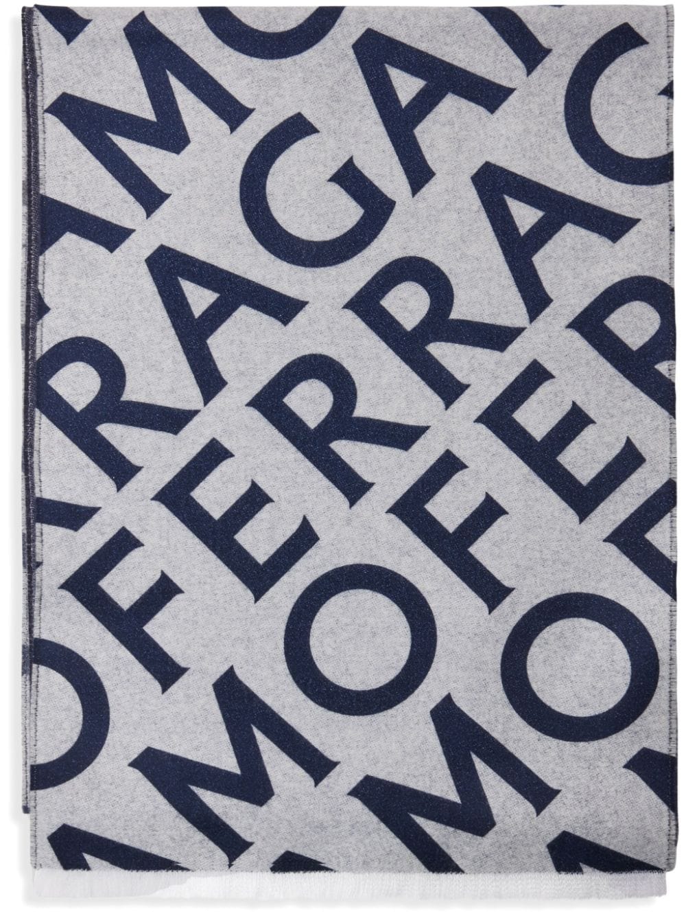 Ferragamo Schal mit Logo-Print - Grau von Ferragamo