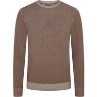 Ferrante Rundhalspullover aus Baumwolle in Washed-Optik mit Rippbündchen in 56 von Ferrante