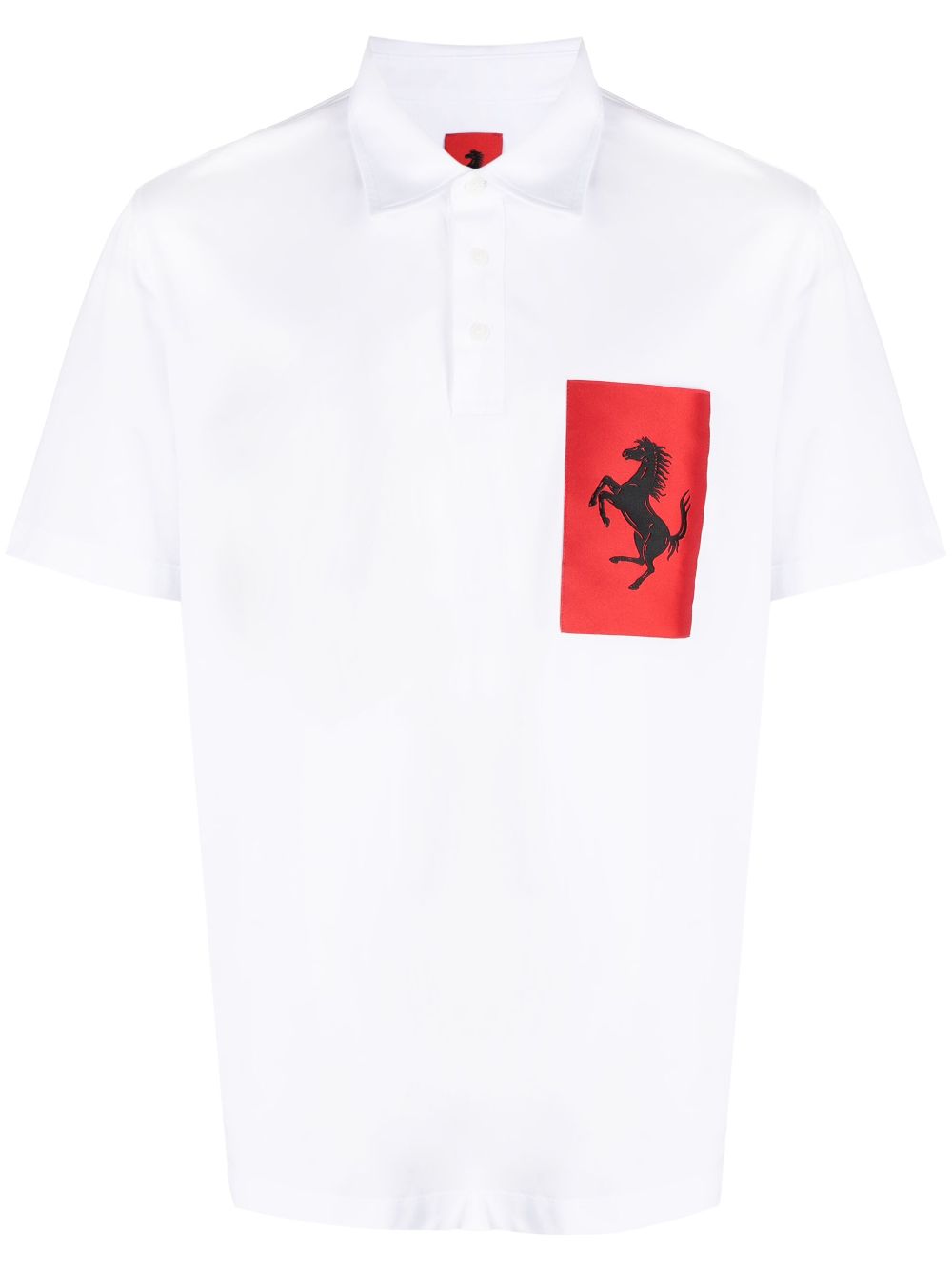 Ferrari Poloshirt mit Cavallino Rampante-Patch - Weiß von Ferrari