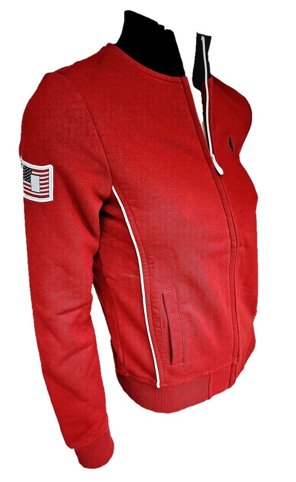 Ferrari Sweatjacke Offiziell Damen Full Zip 60er America Red Retro Motorsport im sportlichem Design von Ferrari