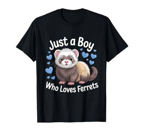 Just A Boy Who Loves Frettchen Tier T-Shirt Just A Boy Who Loves Frettchen Tier T-Shirt von Ferret Lover Animal