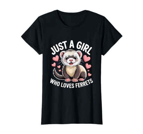 Just A Girl Who Loves Frettchen Tier Haustier T-Shirt Just A Girl Who Loves Frettchen Tier Haustier T-Shirt von Ferret Lover Animal