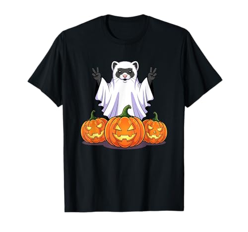 Lustiges Frettchen Geist Kürbis Boo Halloween Kinder Herren Damen T-Shirt von Ferret Lovers Halloween Ghost Pumpkin Outfits