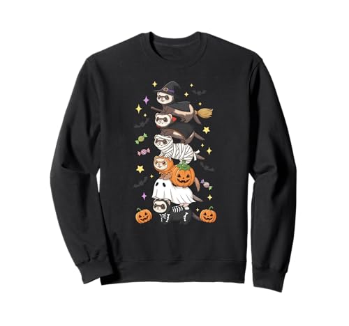 Lustiges Frettchen Hexe Vampir Geist Halloween Kinder Herren Damen Sweatshirt Lustiges Frettchen Hexe Vampir Geist Halloween Kinder Herren Damen Sweatshirt von Ferret Lovers Halloween Skeleton Mummy Outfits