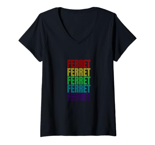 Damen Frettchen T-Shirt mit V-Ausschnitt Damen Frettchen T-Shirt mit V-Ausschnitt von Ferret