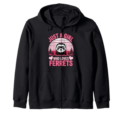Just A Girl Who Loves Frettchen süßes rosa Design Kapuzenjacke Just A Girl Who Loves Frettchen süßes rosa Design Kapuzenjacke von FerretLove