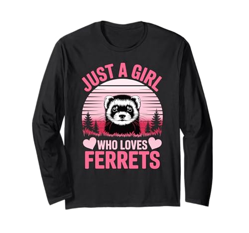 Just A Girl Who Loves Frettchen süßes rosa Design Langarmshirt Just A Girl Who Loves Frettchen süßes rosa Design Langarmshirt von FerretLove