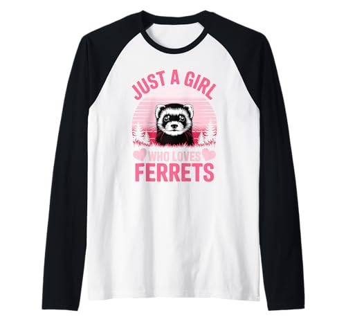 Just A Girl Who Loves Frettchen süßes rosa Design Raglan Just A Girl Who Loves Frettchen süßes rosa Design Raglan von FerretLove