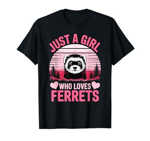 Just A Girl Who Loves Frettchen süßes rosa Design T-Shirt Just A Girl Who Loves Frettchen süßes rosa Design T-Shirt von FerretLove