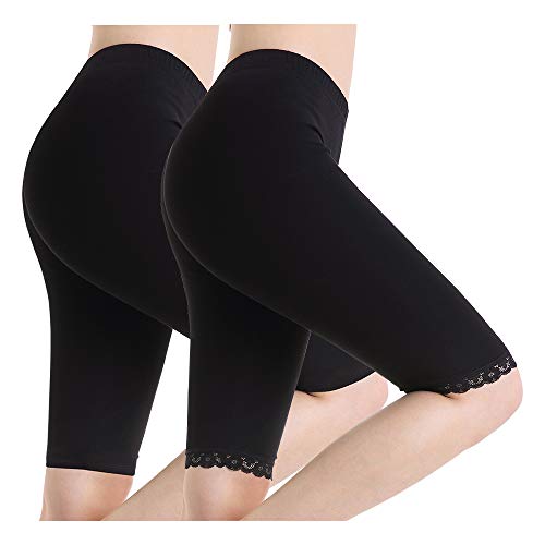 Damen Unterkleid, enge Shorts, Stretch, knielang, dünne Yoga-Leggings - - Mittel von Ferrieswheel Story