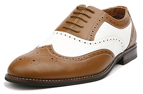 Ferro Aldo Arthur MFA139001D Herren-Schuhe mit Flügelspitze, zweifarbig, Oxford-Schwarz und Weiß, braun, 44.5 EU von Ferro Aldo