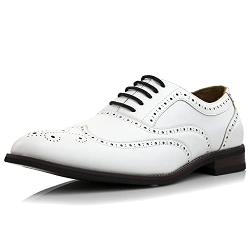 Ferro Aldo Arthur MFA139001D Herren Wingtip zweifarbige Oxford-Schuhe in Schwarz und Weiß, Weiss/opulenter Garten, 43 EU von Ferro Aldo