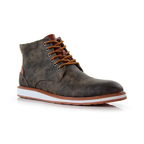 Ferro Aldo Birt MFA506027 Herren-Chukka-Stiefel aus Memory-Schaum, lässig, Mid-Top-Sneaker, Wüste, veganes Leder, Rostgrau, 44 EU von Ferro Aldo