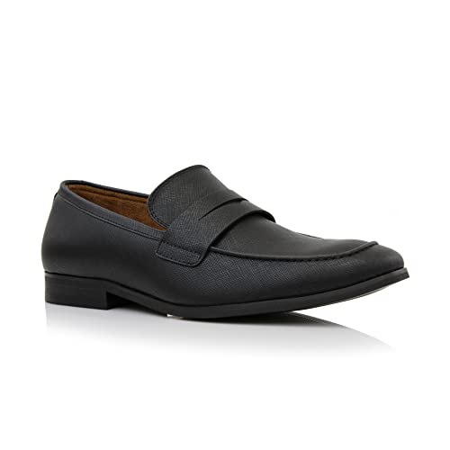 Ferro Aldo Dylan MFA19671 Classic Moc-Toe Penny Loafers für Herren, Anzug Schwarz, 47 EU von Ferro Aldo