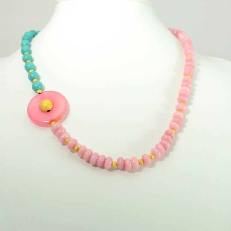 Grün Und Rosa Edelsteinhalskette Ohrringe Grün Und Rosa Edelsteinhalskette Ohrringe von FerryLaneSelection