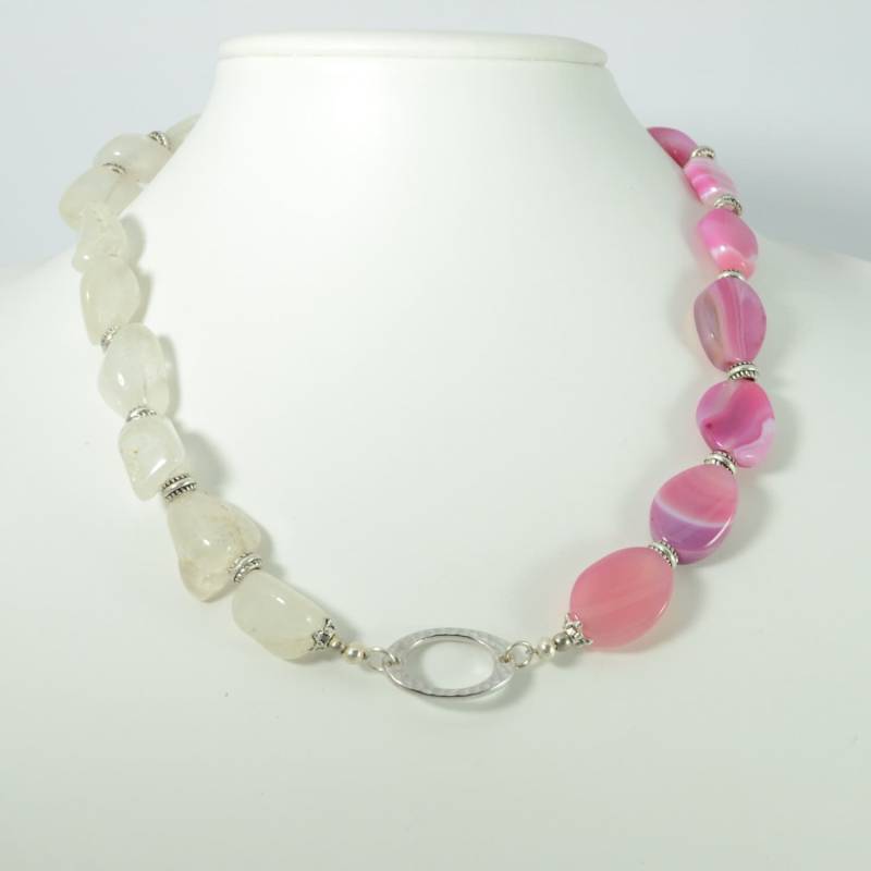 Rosa Und Weiße Kette Mit Silber Rosa Und Weiße Kette Mit Silber von FerryLaneSelection