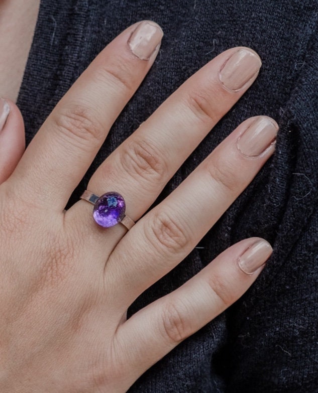 sterling Silber Edelstein-Ringe | Größenverstellbar - Amethyst, Chalcedon Oder Regenbogenmondstein sterling Silber Edelstein-Ringe | Größenverstellbar - Amethyst, Chalcedon Oder Regenbogenmondstein von FerryLaneSelection