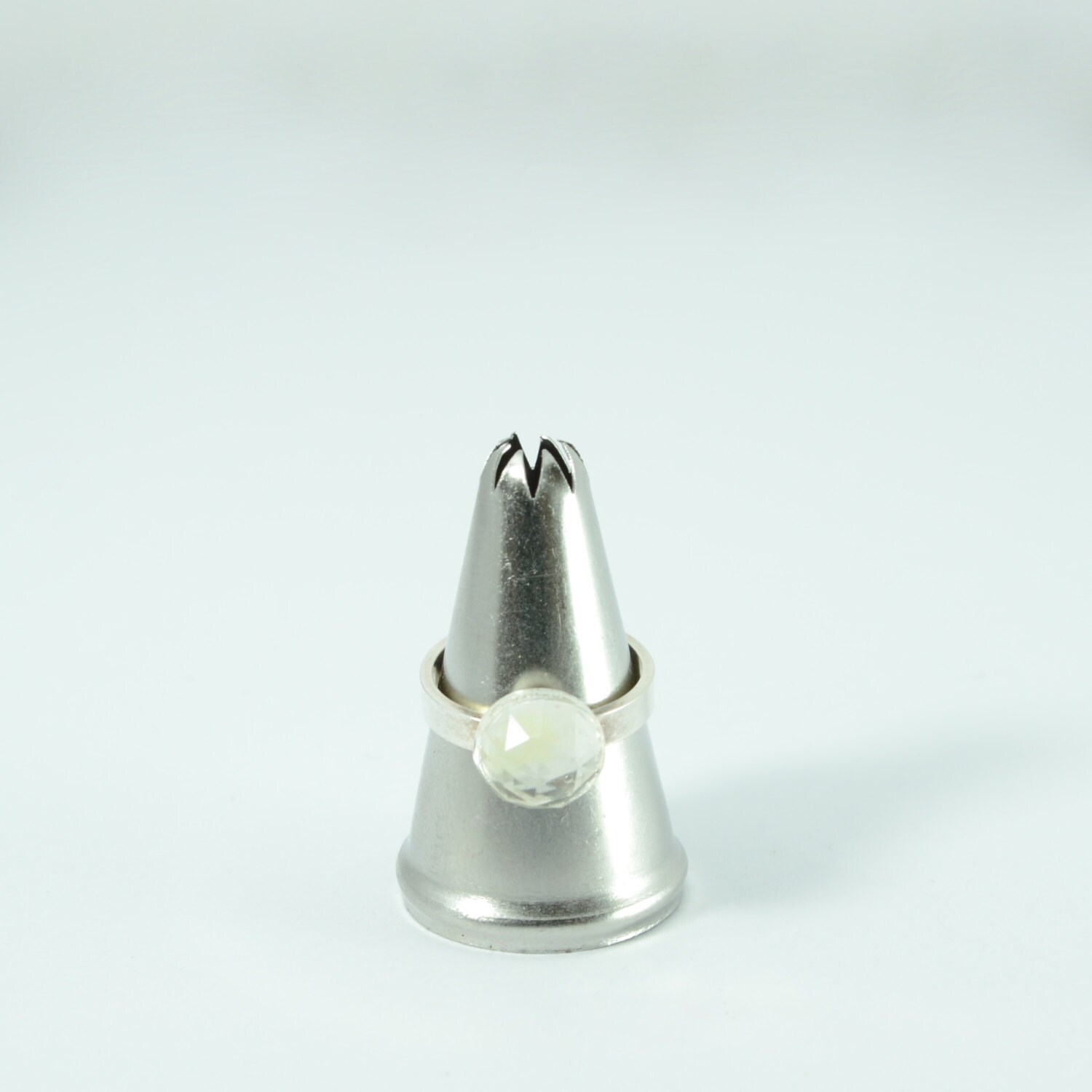 sterling Silber Ring Mit Rose | Einstellbar Schneiden Weißem Quarz Edelstein sterling Silber Ring Mit Rose | Einstellbar Schneiden Weißem Quarz Edelstein von FerryLaneSelection