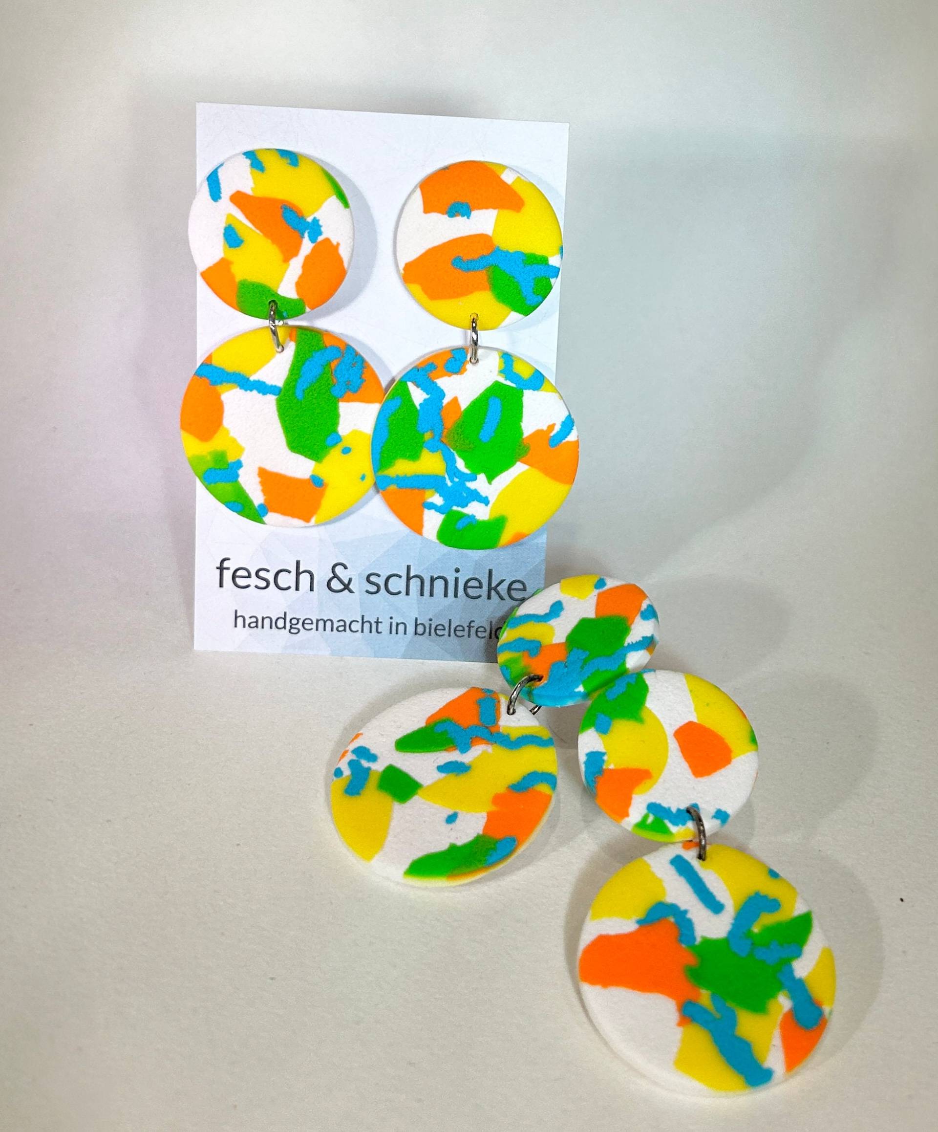 Ohrringe Polymerclay, Leicht & Dekorativ, Nickelfrei von FeschSchniekeSchmuck