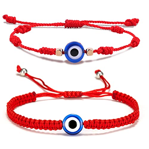 Fesciory Böser Blick-Armbänder für Frauen, 2 Stück, verstellbare rote Schnur, 7 Knoten, geflochtener Glücksfaden, Hamsa-Hand-Amulett-Armbänder für Männer und Frauen, Schmuckgeschenke, 5.1 inches to Fesciory Böser Blick-Armbänder für Frauen, 2 Stück, verstellbare rote Schnur, 7 Knoten, geflochtener Glücksfaden, Hamsa-Hand-Amulett-Armbänder für Männer und Frauen, Schmuckgeschenke, 5.1 inches to von Fesciory