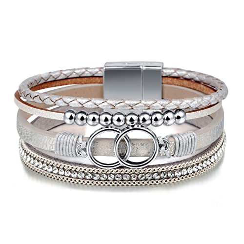 Fesciory Leoparden-Armband für Damen, Boho-Leder-Wickelband, mehrschichtiges Perlen-Kristall-Armband, Armreif, Schmuck, 7.67*0.59 Inches, Leder, Achat Fesciory Leoparden-Armband für Damen, Boho-Leder-Wickelband, mehrschichtiges Perlen-Kristall-Armband, Armreif, Schmuck, 7.67*0.59 Inches, Leder, Achat von Fesciory