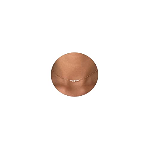 Feskive Zierliche Perlenanhänger-Halskette für Damen, vergoldet, 14 Karat Gold, elegante Süßwasserperlenketten, Knebel, Büroklammer, halbe Perle, halbe Kette, Choker-Halskette, unregelmäßige Feskive Zierliche Perlenanhänger-Halskette für Damen, vergoldet, 14 Karat Gold, elegante Süßwasserperlenketten, Knebel, Büroklammer, halbe Perle, halbe Kette, Choker-Halskette, unregelmäßige von Feskive