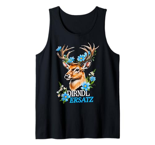 Dirndl Ersatz Hirsch Fest Oktober bayrische Tracht Trachten Tank Top von Fest Oktober Trachtenshirt Ersatz Dirndl Hirsch 21