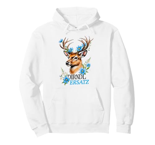 Oktober Dirndl Ersatz Hirsch Fest bayrische Tracht Trachten Pullover Hoodie von Fest Oktober Trachtenshirt Ersatz Dirndl Hirsch 21