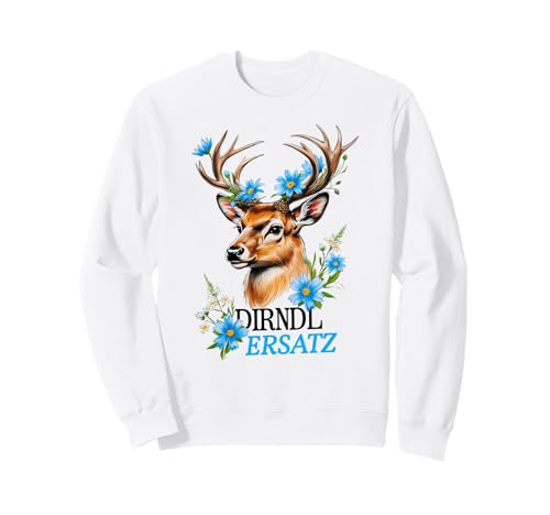 Oktober Dirndl Ersatz Hirsch Fest bayrische Tracht Trachten Sweatshirt von Fest Oktober Trachtenshirt Ersatz Dirndl Hirsch 21