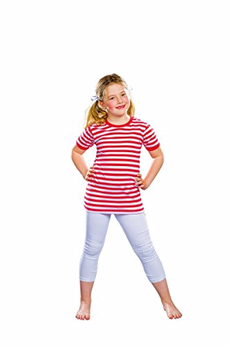 Festartikel Müller Kinder Kurzarm T-Shirt rot-weiß gestreift Karneval Fasching Gr.164 von Festartikel-Müller