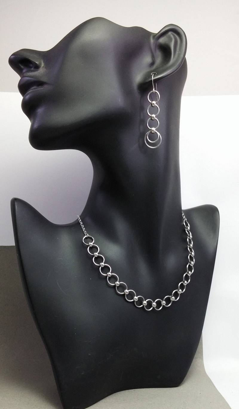 Kreis Gliederkette Halskette, Einfache Hoops Gliederkette, Edelstahl Schmuck, Leicht Und Nicht Anlaufend von FestiJe