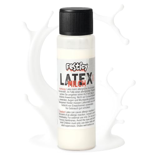 Festicy Latex Halloween Milch 30 ml in Weiß I Latex Schminke für Halloween I realistische Halloween Narben und Halloween Wunden Latex I kompatibel mit Festicy Kunstblut Halloween und Scar wax Festicy Latex Halloween Milch 30 ml in Weiß I Latex Schminke für Halloween I realistische Halloween Narben und Halloween Wunden Latex I kompatibel mit Festicy Kunstblut Halloween und Scar wax von Festicy