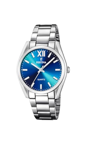 FESTINA Boyfriend Armbanduhr für Damen in der Farbe Silber mit Armband aus Edelstahl, Wasserdichtigkeit: 5 bar, Gehäusedurchmesser: 36,8 mm, F20622/I von Festina