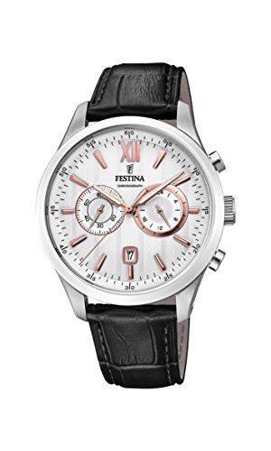 Festina Herren Analog Quarz Uhr mit Leder Armband F16996/1 von Festina