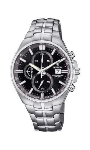 Festina Uhr Für Herren F6862/4 Timeless Chronograph Silber Edelstahl Case SilberEdelstahl Band von Festina