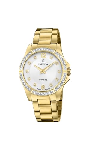 Festina Damen Analog Quarz Uhr mit Edelstahl Armband F20596/1 von Festina