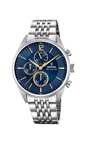 Festina Herren Chronograph Quarz Uhr mit Edelstahl Armband F20285/3 von Festina