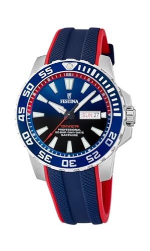 Festina Herren Analog Quarz Uhr mit Silikon Armband F20662/1 von Festina