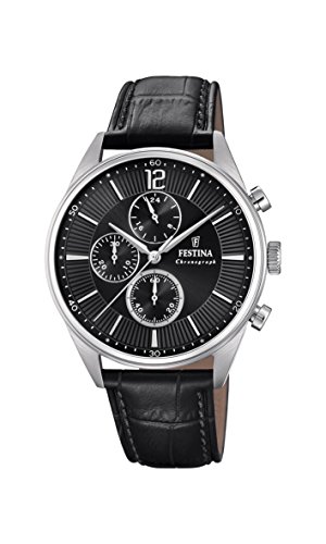 Festina Herren Chronograph Quarz Uhr mit Leder Armband F20286/4 von Festina