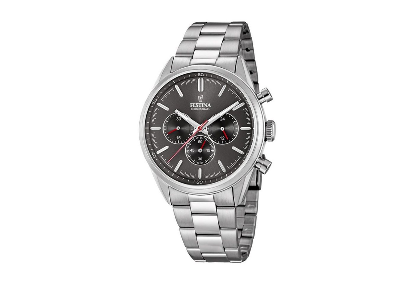 Festina Chronograph Festina Herrenarmbanduhr F16820/7 Edelstahl grau von Festina