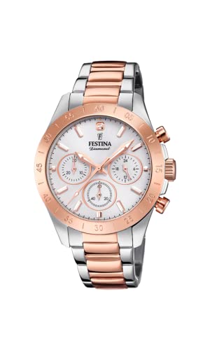 Festina Damen Chronograph Quarz Uhr mit Edelstahl Armband F20398/1 von Festina