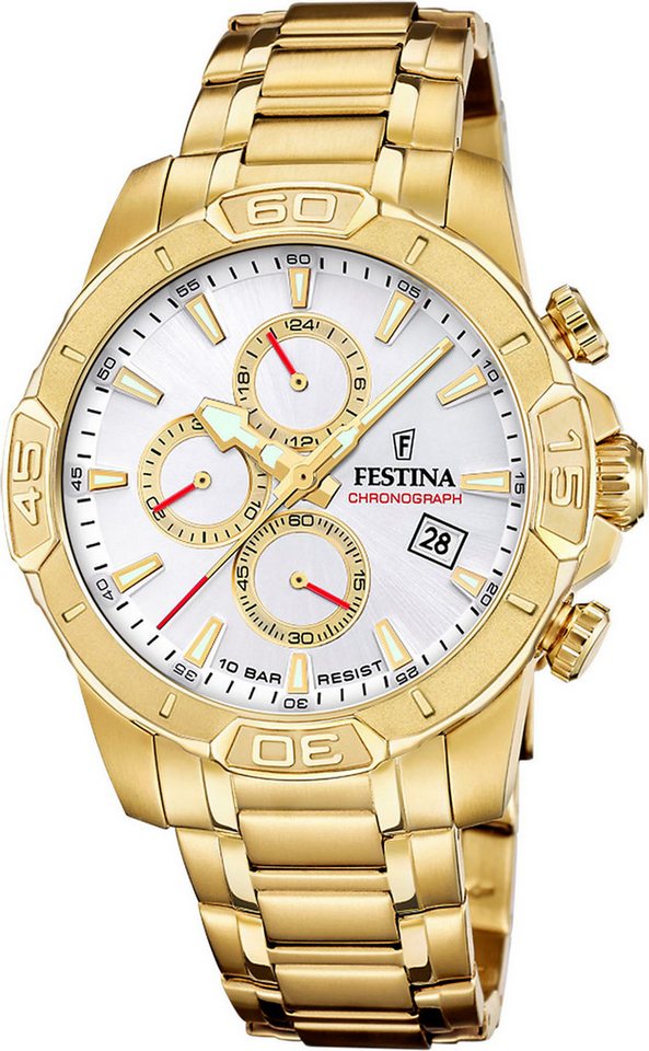 Festina Chronograph Timeless Chronograph F20705/1, Quarzuhr, Armbanduhr, Herrenuhr, Edelstahlarmband, analog, Tag Festina Chronograph Timeless Chronograph F20705/1, Quarzuhr, Armbanduhr, Herrenuhr, Edelstahlarmband, analog, Tag von Festina