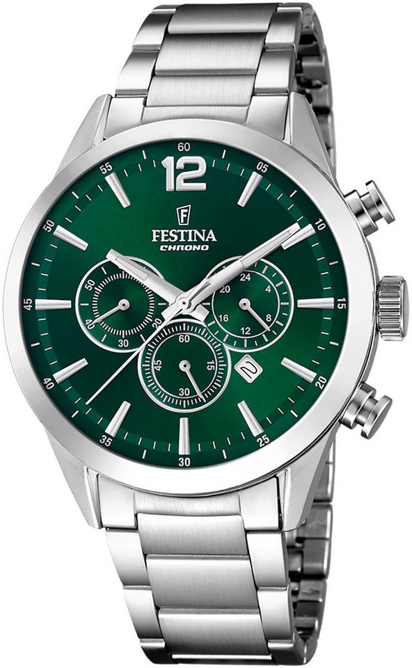 Festina Chronograph Timeless Chronograph F20343/B, Quarzuhr, Armbanduhr, Herrenuhr, Edelstahlarmband,Datum, Stoppfunktion Festina Chronograph Timeless Chronograph F20343/B, Quarzuhr, Armbanduhr, Herrenuhr, Edelstahlarmband,Datum, Stoppfunktion von Festina