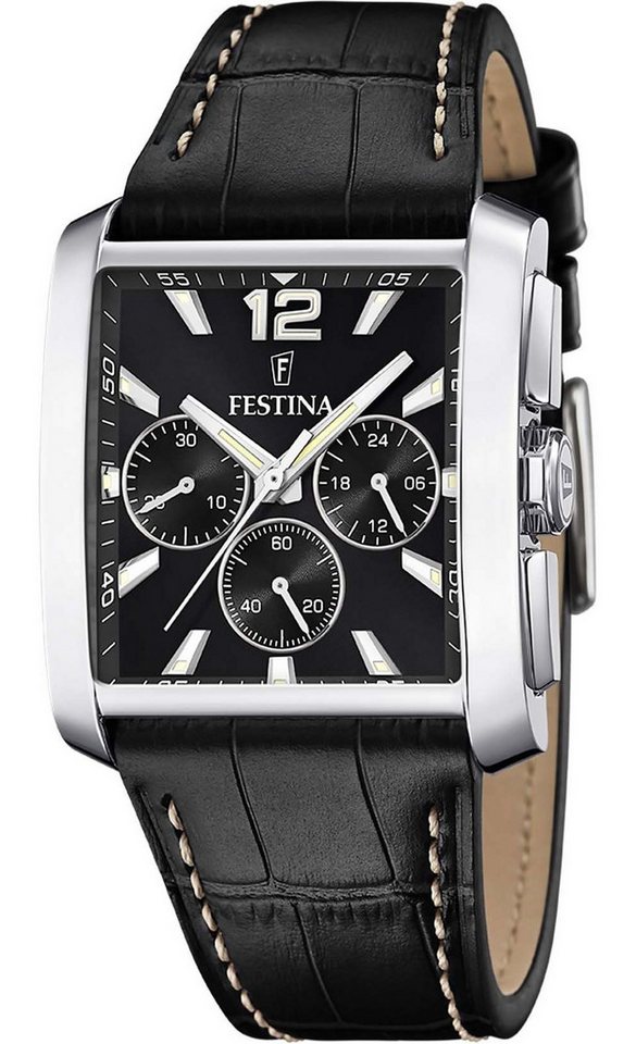 Festina Chronograph F20636-4 Schwarz Lederband 38x37 mm Festina Chronograph F20636-4 Schwarz Lederband 38x37 mm von Festina